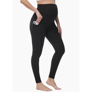 Skylee Maternity Leggings Side Pocket Yummy Super Soft Collection Black